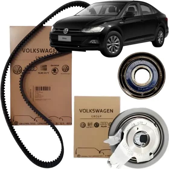 Kit Correia Dentada + Tensor + Polia Volkswagen Virtus 1.0 12v 3cc TSI (Turbo)