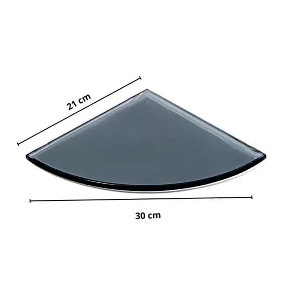 PORTA SHAMPOO CANTO PRETO COM VIDRO FUMÊ, SUPORTE PRATELEIRA PARA SHAMPOO DE VIDRO 6MM