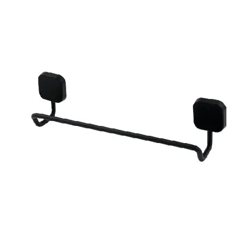 SUPORTE PORTA TOALHA BANHO BANHEIRO LAVABO DUPLA FACE AÇO INOX PRETO FOSCO 30 CM