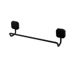 SUPORTE PORTA TOALHA BANHO BANHEIRO LAVABO DUPLA FACE AÇO INOX PRETO FOSCO 30 CM