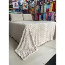 Cobre Leito Aconchego Cobertor Manta 3 peças Imperial  Queem Queen  2,40 x 2,60 com Porta travesseiro colcha