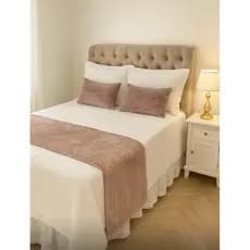 Peseira para Cama + 2 Capas de Almofada Decorativas Flannel Fleece Super Macio Luxo 2,40 x 0,50