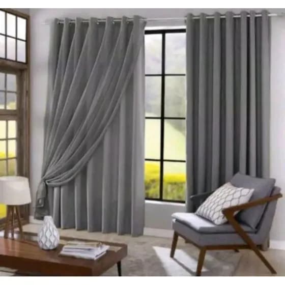 Cortina Blackout com Forro Voil Liso 2,80 x 2,60 para Sala e Quarto