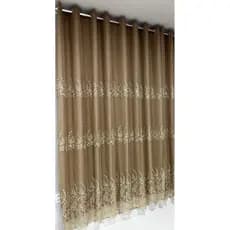 Cortina voil Bordada Com forro em Microfibra 4,00x2,70 para sala/quarto