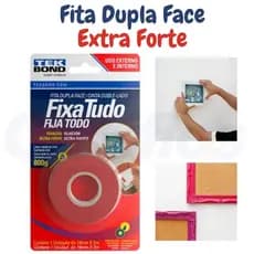 Fita Dupla Face Ultra Forte TekBond 12mm | 19mm | 2 Metros | Uso Externo e Interno