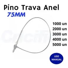 Pino Trava Anel 75mm Uso Manual | Fixador Etiquetas