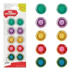 Kit com 10 Imãs Coloridos Multiuso Decorativo Magnéticos Painel