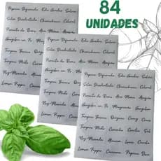 Kit Etiquetas Temperos adesivas transparente impermeável porta temperos Colante