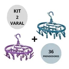 Kit 2 Varal Peças Intimas 36 Pregadores Total Ideal Para Viagens Apartamentos Super Pratico