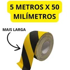 Fita Antiderrapante Externa Interno Para Escadas Rampa Box Banheiro Umido Zebrada Larga 5 Metros