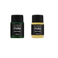 Kit Maquiagem Facial cores do brasil  Tinta verde E amarelo Color Make 35ml