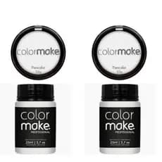 Kit Maquiagem  Branco Colormake 02 Pancake + 02 Tinta Liquida 25ml Para Halloween Fantasia