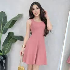 Vestido rodado alça larga com pregas nas alça feminino gode soltinho