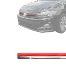 Aplique Friso Grade Gts Friso Vermelho Com Cromado Polo Virtus 2017 a 2022