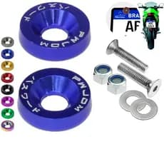 Parafuso De Placa Para Moto E Carro Kit Anilha M6 Em Alumínio