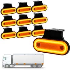 Lanterna Lateral Led Delimitadora Para Baú Caminhão Carreta Redonda