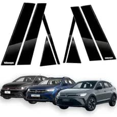 Coluna Black Piano Adesivo Aplique Polo Nivus Black Piano Gts Tsi Preto 2018 2019 2020 2021 2022 2023 2024 2025 2026