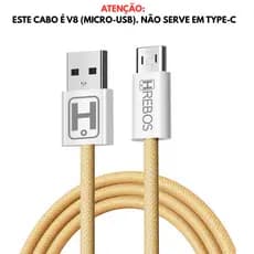 Cabo Turbo Hrebos 3 Metros Micro-USB V8 3.1A Blindado Reforçado 🔌⚡