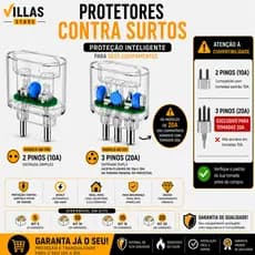 Kit Protetor Contra Surtos DPS Tomada 10A Bivolt 3600W Kit com 5 10 15 ou 20 Unidades