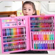 Estojo Maleta Escolar 150 Pçs C/ Canetinha E Lapis Infantil