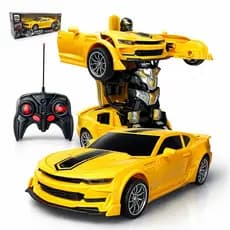 Carrinho Controle Remoto 2 em 1 Vira Robô Transformers Brinquedo