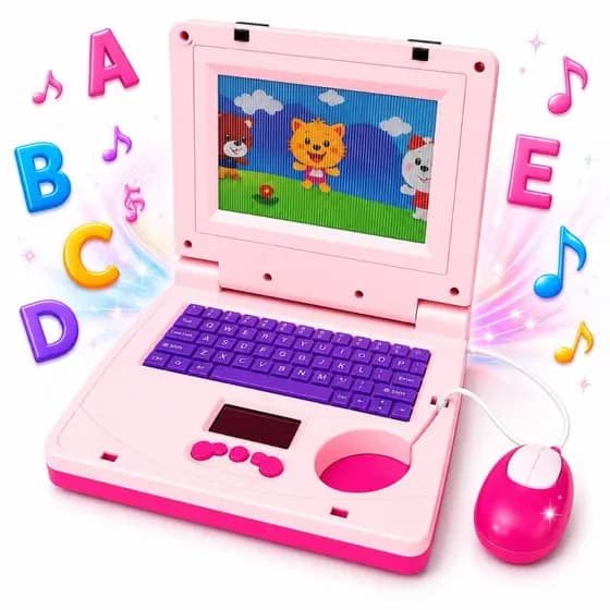 Laptop Infantil Princesas Ursos Imagem Toca Musica Brinquedo Notebook Luzes Criança Menina