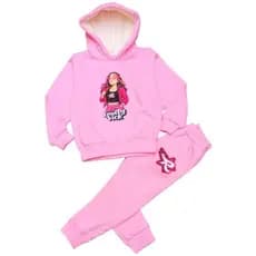 Conjunto Moletom Infantil - Capuz Peluciado os Rosas