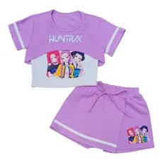 Conjunto Infantil Menina - feminina Short Saia k-pop + Confortavel