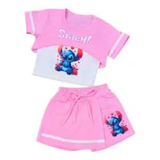 Conjunto Infantil Feminino - Roupa de Menina + Saia Short Confortável