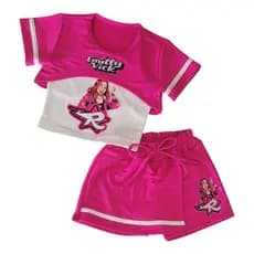 Conjunto Infantil Menina - Feminina os Rosa - Short Saia + Confortavel