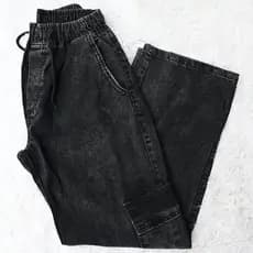 CALÇA / CARGO / LARGA MASCULINA SKATE, CASUAL, BOLSOS FECHAMENTO CORDÃO MODA UNISSEX-CINZA PRETA ESCURA MÉDIA