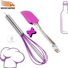 Kit Espátula e Fué Silicone para Cozinha Confeiteira