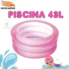 Piscina inflável Infantil 43 litros Pequena Para Bebê Rosa menina