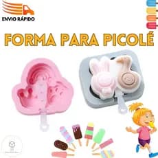 Forma Para Picolé Infantil Silicone Desenho Formatos Divertidos
