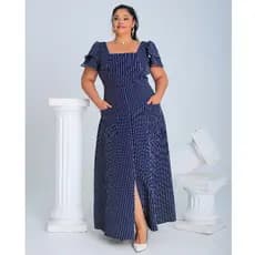 Vestido Feminino Alfaiataria Premium com Fenda e Bolsos Frontais