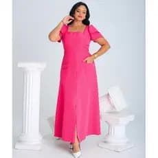 Vestido Feminino Tecido Alfaiataria Premium com Fenda, Bolsos Frontais e Zíper Nas Costas I