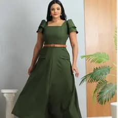 Vestido Feminino Tecido Sensorial com Fenda, Bolsos Frontais e Zíper Nas Costas