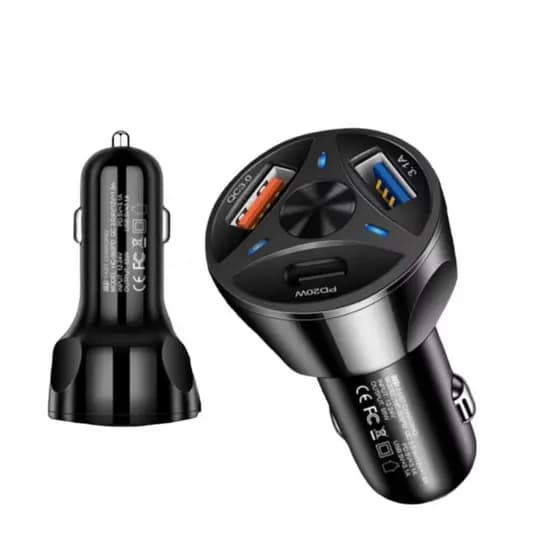 Carregador Veicular 3 Portas Turbo USB Carregador Para Carro - Envio Imediato