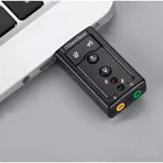 Placa De Som Usb 7.1 Canais Adaptador Áudio Fone De Ouvido, Notebook - ENVIO IMEDIATO