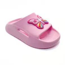 Chinelo Slide Nuvem Infantil Menina - Borboleta Colorida Leve Confortável Lavável Calce Fácil