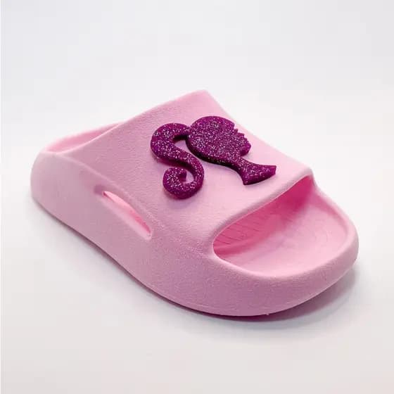 Chinelo Sandália Slide Meninas Barbi Rosa Pink - Calce Fácil Ajustável Leve
