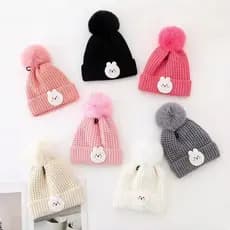 Gorro de lã grossa para o inverno, quentinho e charmoso.