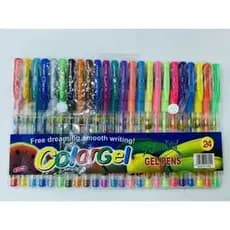 Caneta Gel Colorgel Canetinhas Coloridas Perfumadas glitter kit 24 Cores 8 a 36 unidades