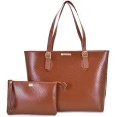 Bolsa Feminina Sacola Grande Shopper Casual de Ombro Espaçosa + Necessaire Feminina