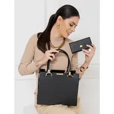 Bolsa Feminina Castelo Matelassê Pasta Ombro Mão E Transversal + Carteira Feminina Lançamento