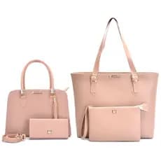Kit Bolsa Feminina Sacola Shopper Angike + Bolsa Tote Casual Angike + Necessaire + Carteira 4 Itens