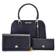 Bolsa Feminina Tote Casual Ombro e Transversal Kit 3 Pecas + Balada Festa Casual + Carteira Feminina