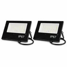 Refletor LED SMD 6500K Branco Frio IP67 Bivolt 110-265V 12x9cm 1 Unidade ou Kit 2 para Jardim Garagem Fachada