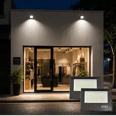 kit 2 ou Unidade Holofote Refletor LED 200W Branco Frio 6500K IP67 Bivolt Para Fachada Varanda Corredor