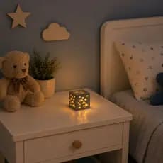 Luminária Cubo Minério LED USB Recarregável Luz Ambiente Decorativa Azul Amarelo Vermelho Quarto Gamer